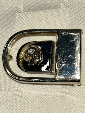 Silver and Gold Equestrian Money Clip - Horse Head Accent